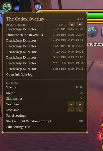 The overlay menu